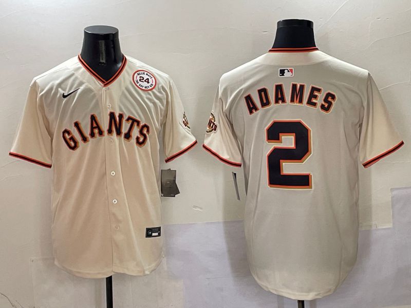 Men San Francisco Giants #2 Asames Cream Game 2025 Nike MLB Jersey style 6